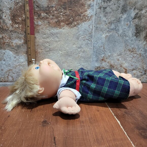 Cabbage Patch Kids Doll Play Along 2004 Green Blue Plaid Dress Blue Eyes - Picture 8 of 13